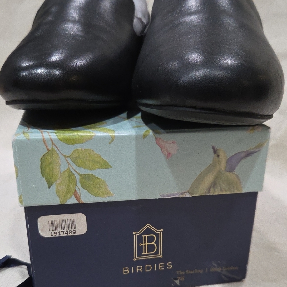 NIB BIRDIES BLACK LEATHER STARLING LOAFER 7.5 - Picture 6 of 10